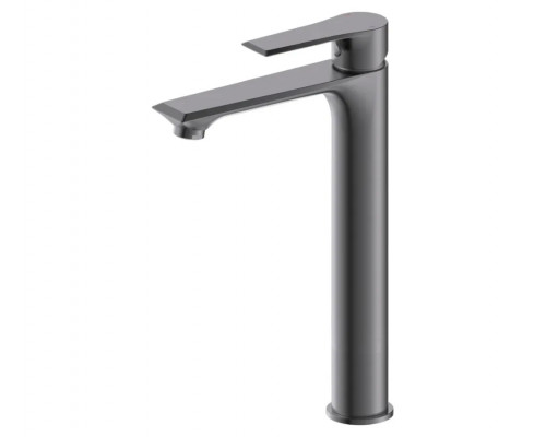 Высокий кран для раковины в ванную комнату графит FELICE 8025 GUN METAL