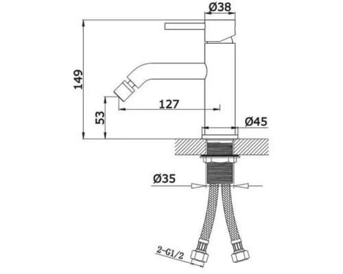 Смеситель для биде с поворотным изливом,хром FELICE 0645 CROMO