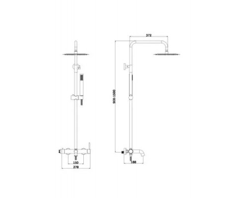 Душевая система с тропическим душем,хром FELICE 0660 CROMO