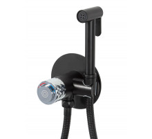 Гигиенический душ со смесителем с термостатом встраиваемый, Хром/Черный матовый FELICE 4515 CROMO-NERO OPACO