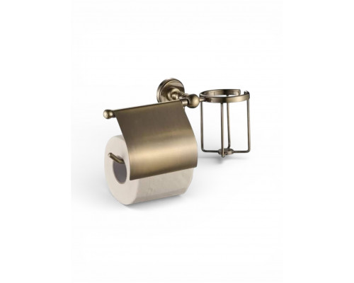 Держатель для туалетной бумаги закрытый с держателем освежителя воздуха,бронза FELICE N 1007-S BRONZO