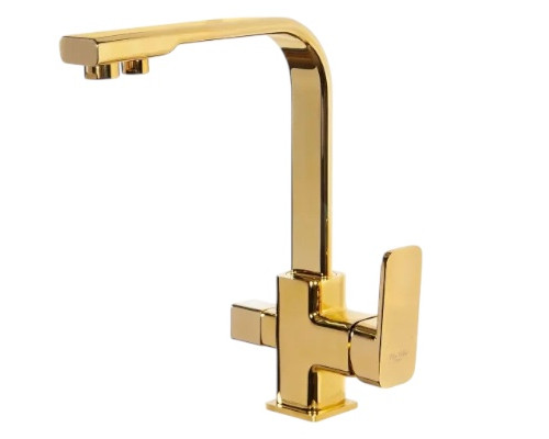 Смеситель для кухни с краном для питьевой воды,золото глянец FELICE 1617-11 ORO