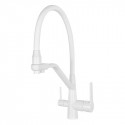 Смеситель для кухни с краном для питьевой воды и гибким изливом,матовый белый FELICE 1415 B BIANCO OPACO