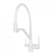 Смеситель для кухни с краном для питьевой воды и гибким изливом,матовый белый FELICE 1415 B BIANCO OPACO