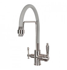 Смеситель для кухни с краном для питьевой воды и гибким изливом,сатин FELICE 1920 SG SATINATO-GRIGIO