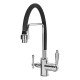 Смеситель для кухни с краном для питьевой воды и гибким изливом,хром FELICE 1920 CN CROMO-NERO