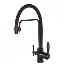 Смеситель для кухни с краном для питьевой воды и гибким изливом,черный матовый FELICE 1920 N NERO OPACO