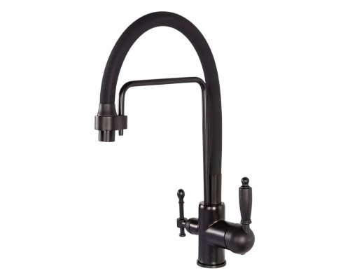 Смеситель для кухни с краном для питьевой воды и гибким изливом,черный матовый FELICE 1920 N NERO OPACO