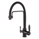 Смеситель для кухни с краном для питьевой воды и гибким изливом,черный матовый FELICE 1920 N NERO OPACO