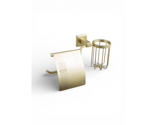 Держатели для туалетной бумаги закрытый с держателем для освежителя воздуха,матовое золото FELICE FL 1007-S ORO OPACO