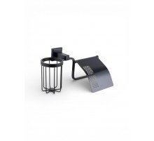 Держатель для туалетной бумаги и освежителя воздуха,черный матовый FELICE FL 1007-D N