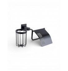 Держатель для туалетной бумаги и освежителя воздуха,черный матовый FELICE FL 1007-D N