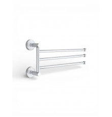 Поворотный держатель для полотенец тройной,хром с белой вставкой FELICE R 1024 BL