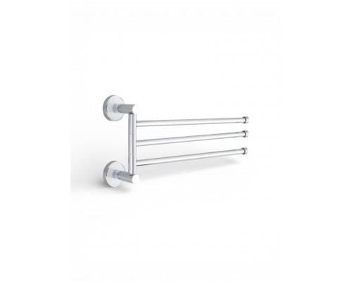 Поворотный держатель для полотенец тройной,хром с белой вставкой FELICE R 1024 BL