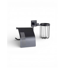 Держатель для туалетной бумаги и освежителя воздуха,черный матовый FELICE FL 1007-S N