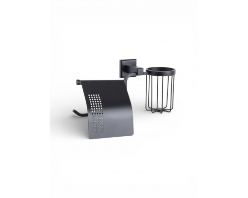 Держатель для туалетной бумаги и освежителя воздуха,черный матовый FELICE FL 1007-S N