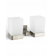 Стакан двойной для ванной комнаты подвесной,никель FELICE FL 1029 NICHEL