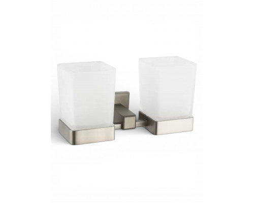 Стакан двойной для ванной комнаты подвесной,никель FELICE FL 1029 NICHEL