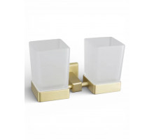 Стакан двойной для ванной комнаты подвесной,матовое золото FELICE FL 1029 ORO OPACO