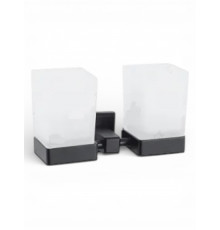 Стакан двойной для ванной комнаты подвесной,черный матовый FELICE FL 1029 N NERO OPACO