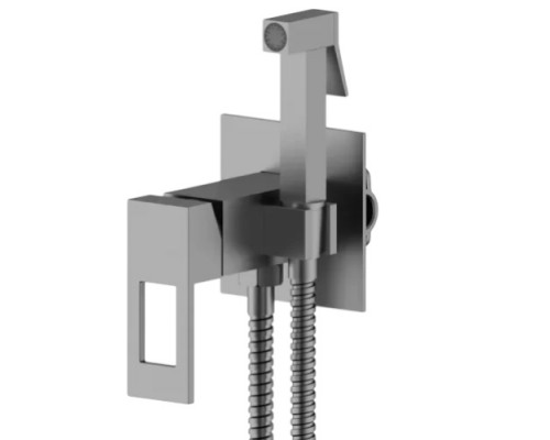 Встраиваемый гигиенический душ со смесителем Vivi Felice оружейная сталь , графит FELICE 0710 GUN METAL