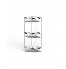 Угловая полка для ванной комнаты тройная,хром FELICE F 03 CROMO