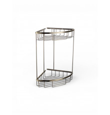 Угловая полка для ванной комнаты двойная,бронза FELICE F 02 BRONZO