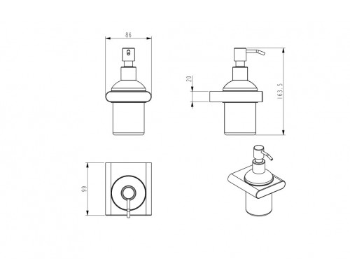 Настенный диспенсер для мыла,матовое золото FELICE K 1012 ORO OPACO