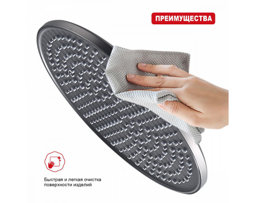 Лейка душевая верхняя Raglo R451.50.09 тропический душ ∅250мм пластик/силикон, графит