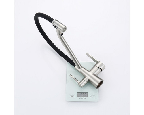 Смеситель Raglo R80.62.05 для кухни с подключением к фильтру съёмный гибкий излив с магнитным фиксатором, сатин