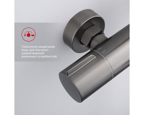 Душевая система Raglo R20.24.09 для ванны и душа излив поворотный 15 см, графит