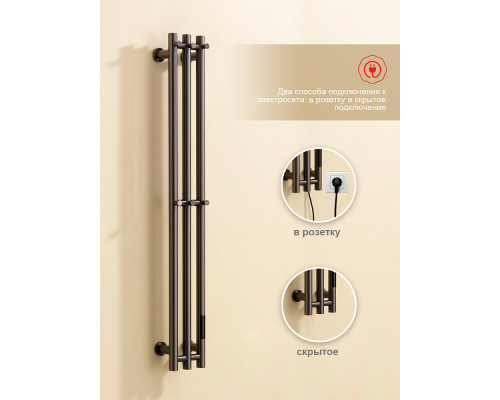 Полотенцесушитель электрический RAGLO R350.16.09 настенный сенсорный узкий с терморегулятором , графит