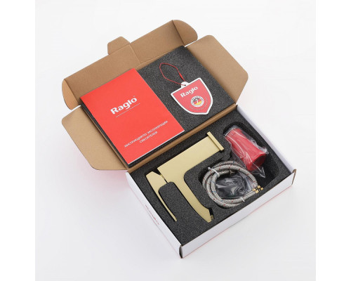 Смеситель Raglo R01.10.03 для раковины монолитный, сатин золотой