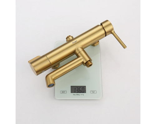 Душевая система Raglo R20.24.03 для ванны и душа излив поворотный 15 см, сатин золотой