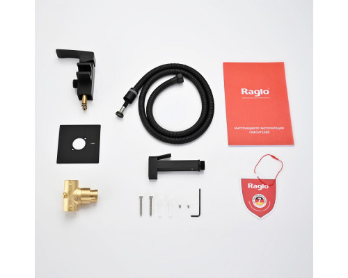 Смеситель Raglo R01.52.06 с гигиеническим душем встраиваемый , черный