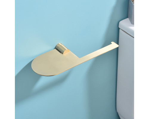 Держатель для туалетной бумаги Raglo R300.03.03 с полкой,сатин золотой