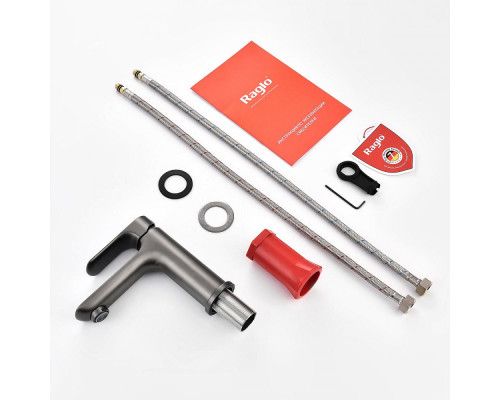 Смеситель Raglo R03.10.09 для раковины монолитный, графит