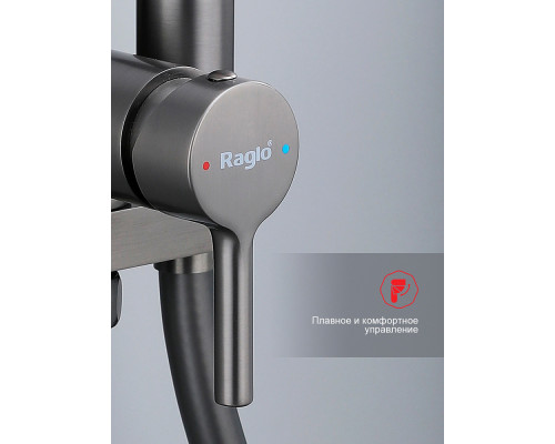 Смеситель Raglo R20.54.06 с гигиеническим душем встраиваемый , графит