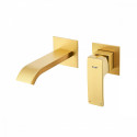 Смеситель Raglo R02.11.03 для раковины встраиваемый монолитный, сатин золотой