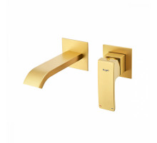 Смеситель Raglo R02.11.03 для раковины встраиваемый монолитный, сатин золотой