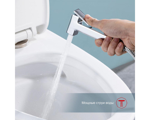 Смеситель Raglo R51.55 с гигиеническим душем встраиваемый с полкой и держателем бумаги, хром