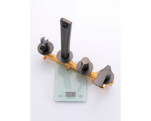 Смеситель Raglo R07.32.09 для ванны и душа встраиваемый излив монолитный 20 см, графит