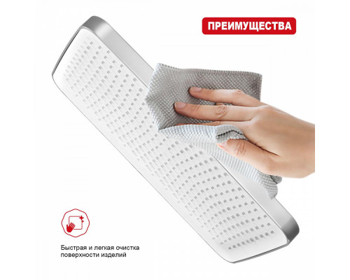 Лейка душевая верхняя Raglo R451.52 тропический душ 340*220мм пластик/силикон, хром