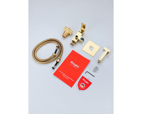 Смеситель Raglo R01.52.23 с гигиеническим душем встраиваемый , золото