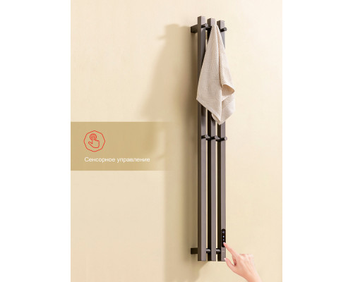 Полотенцесушитель электрический RAGLO R350.17.09 настенный сенсорный узкий с терморегулятором , графит