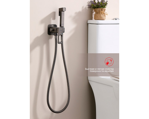 Смеситель Raglo R51.52.09 с гигиеническим душем встраиваемый , графит