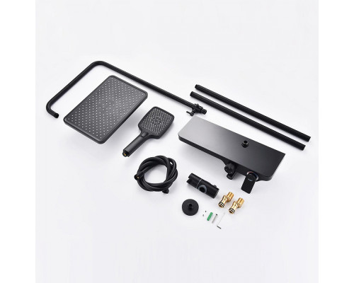 Душевая система Raglo R60.24.06 для ванны и душа излив-наполнитель, черный