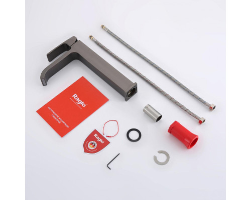 Смеситель Raglo R02.15.09 для раковины высокий монолитный, графит