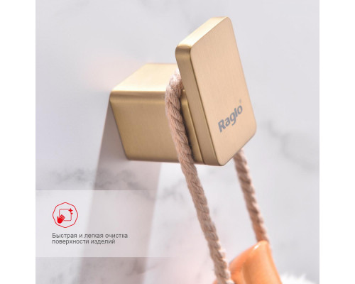 Крючок для полотенец Raglo R301.05.03 одинарный,сатин золотой