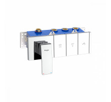 Смеситель Raglo R02.273 для ванны и душа встраиваемый на 3 режима (кнопочное управление), хром